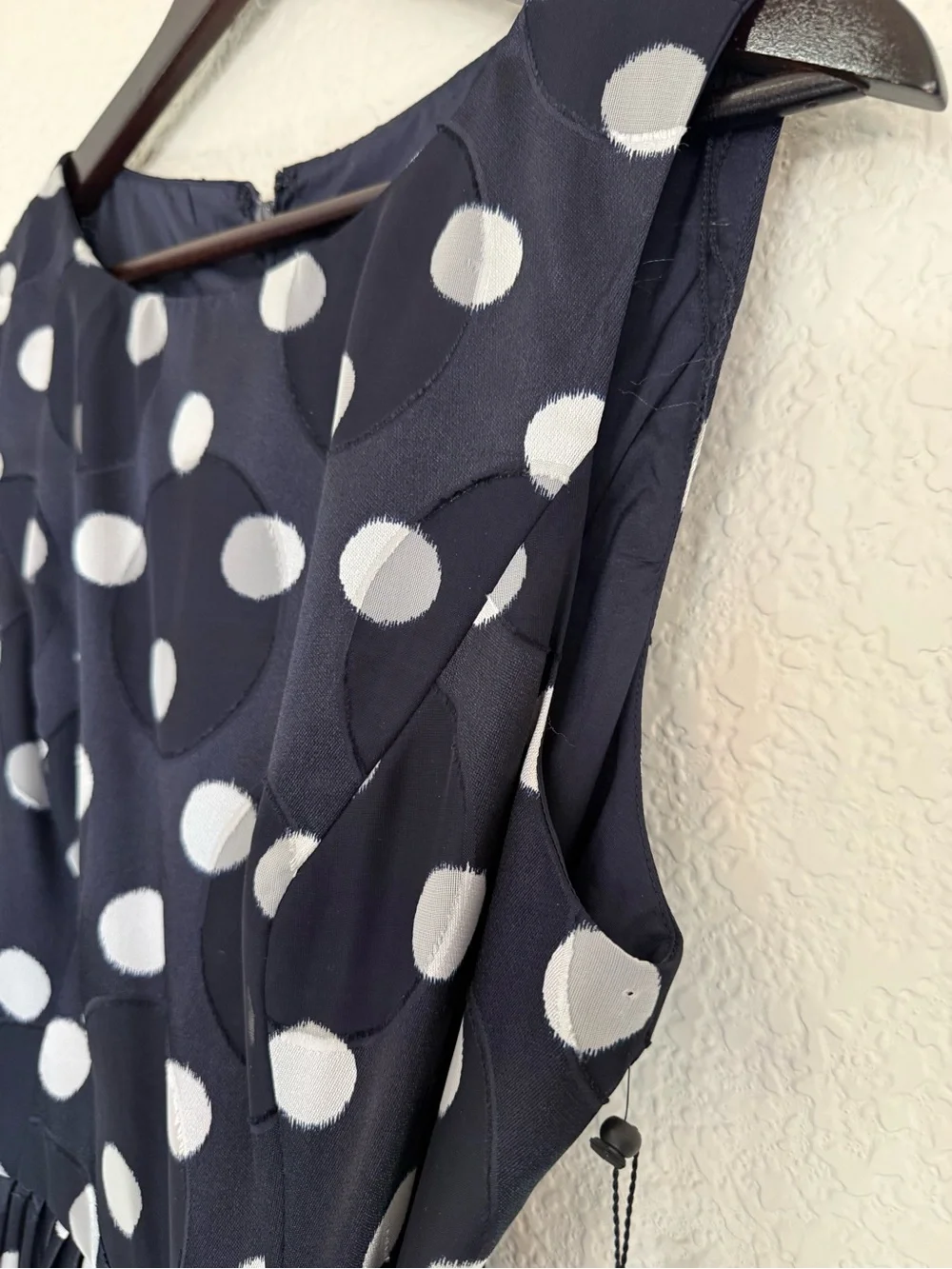 Adrianna Papell Polka Dot Burnout Dress | Pleated Fit & Flare | NWT | Size 12 - Picture 8 of 11